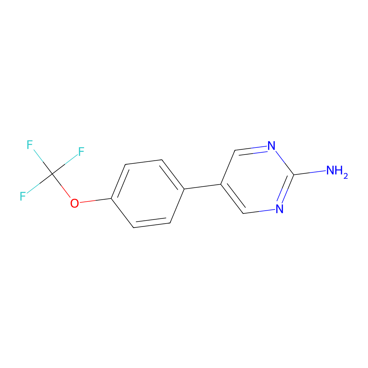 5-[4-(Trifluoromethoxy)phenyl]pyrimidin-2-amine molecular structure, CAS 1111105-03-3