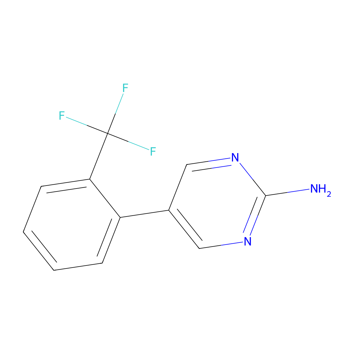 5-(2-(Trifluoromethyl)phenyl)pyrimidin-2-amine molecular structure, CAS 1111105-09-9