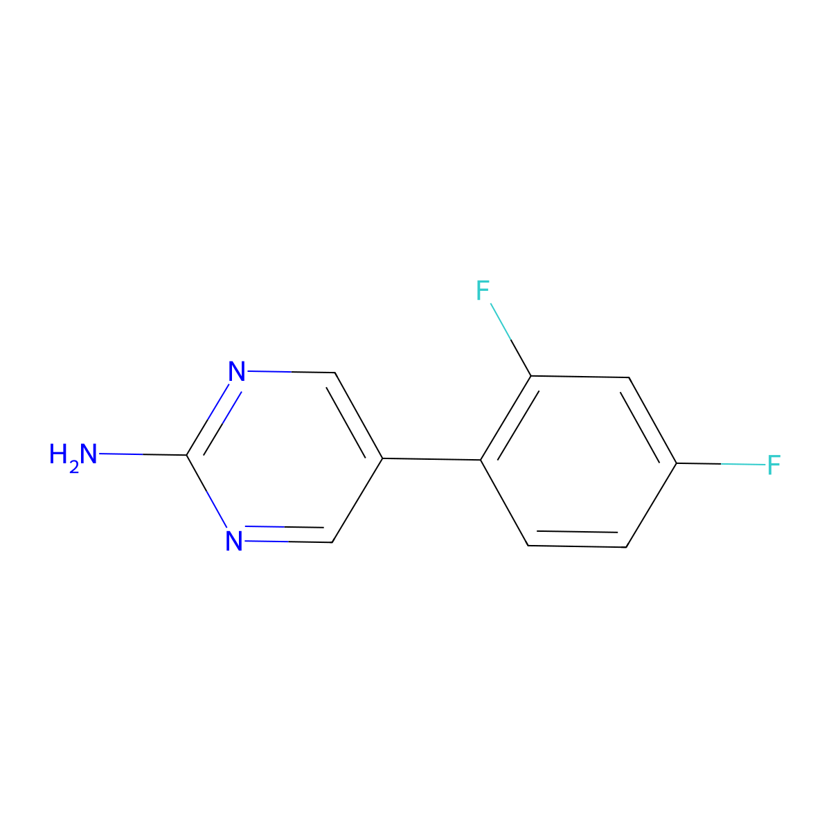 5-(2,4-Difluorophenyl)-2-pyrimidinamine molecular structure, CAS 1111105-11-3