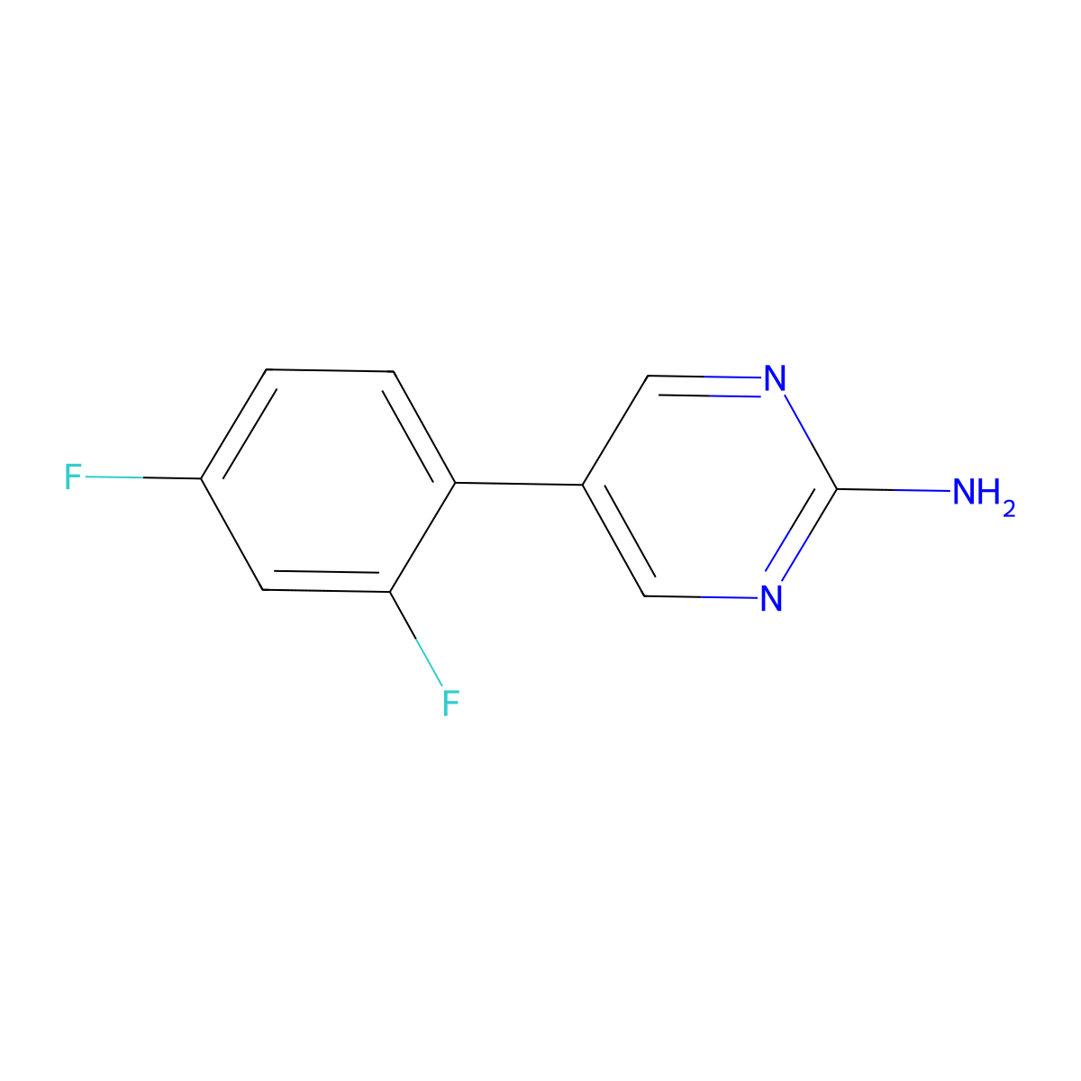5-(2,4-Difluorophenyl)-2-pyrimidinamine molecular structure, CAS 1111105-11-3
