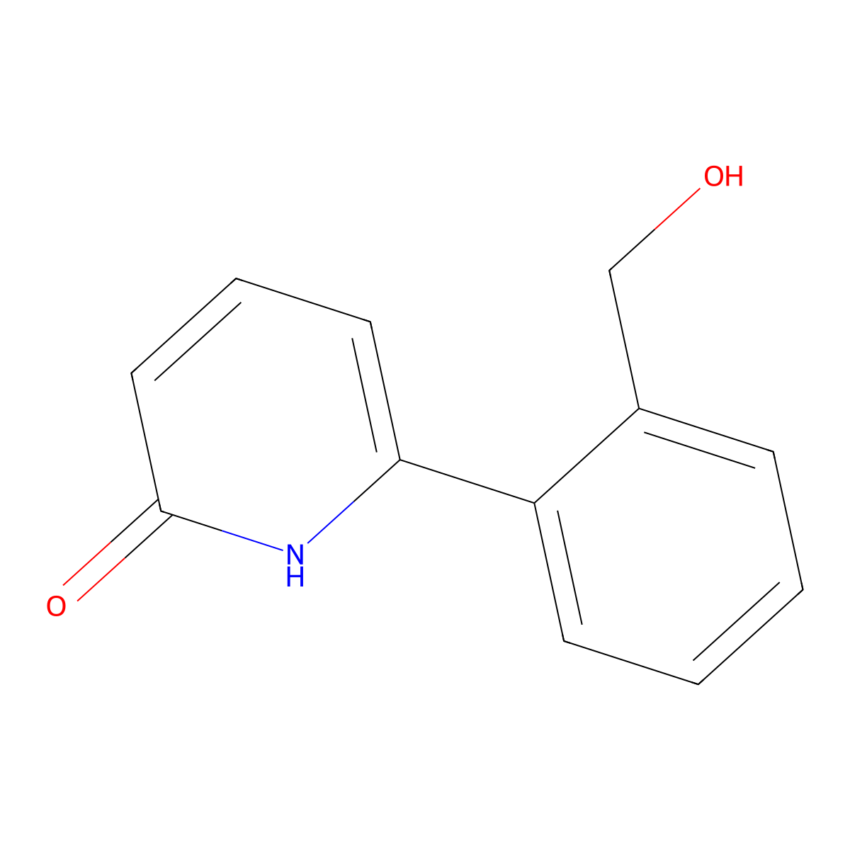 2-Hydroxy-6-(2-hydroxymethylphenyl)pyridine molecular structure, CAS 1111105-34-0