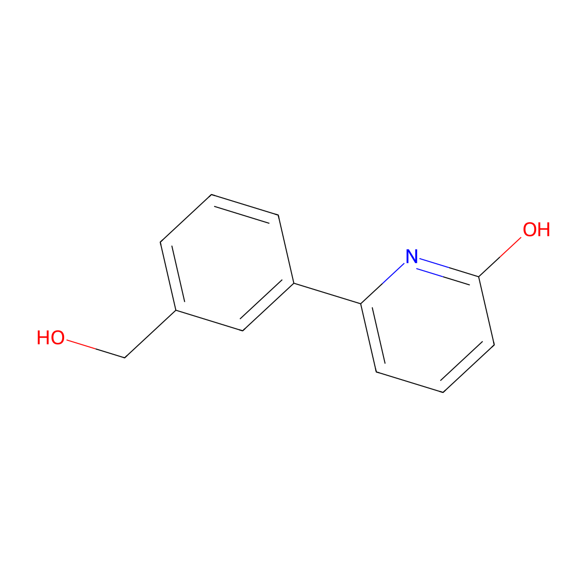 2-Hydroxy-6-(3-hydroxymethylphenyl)pyridine molecular structure, CAS 1111105-35-1