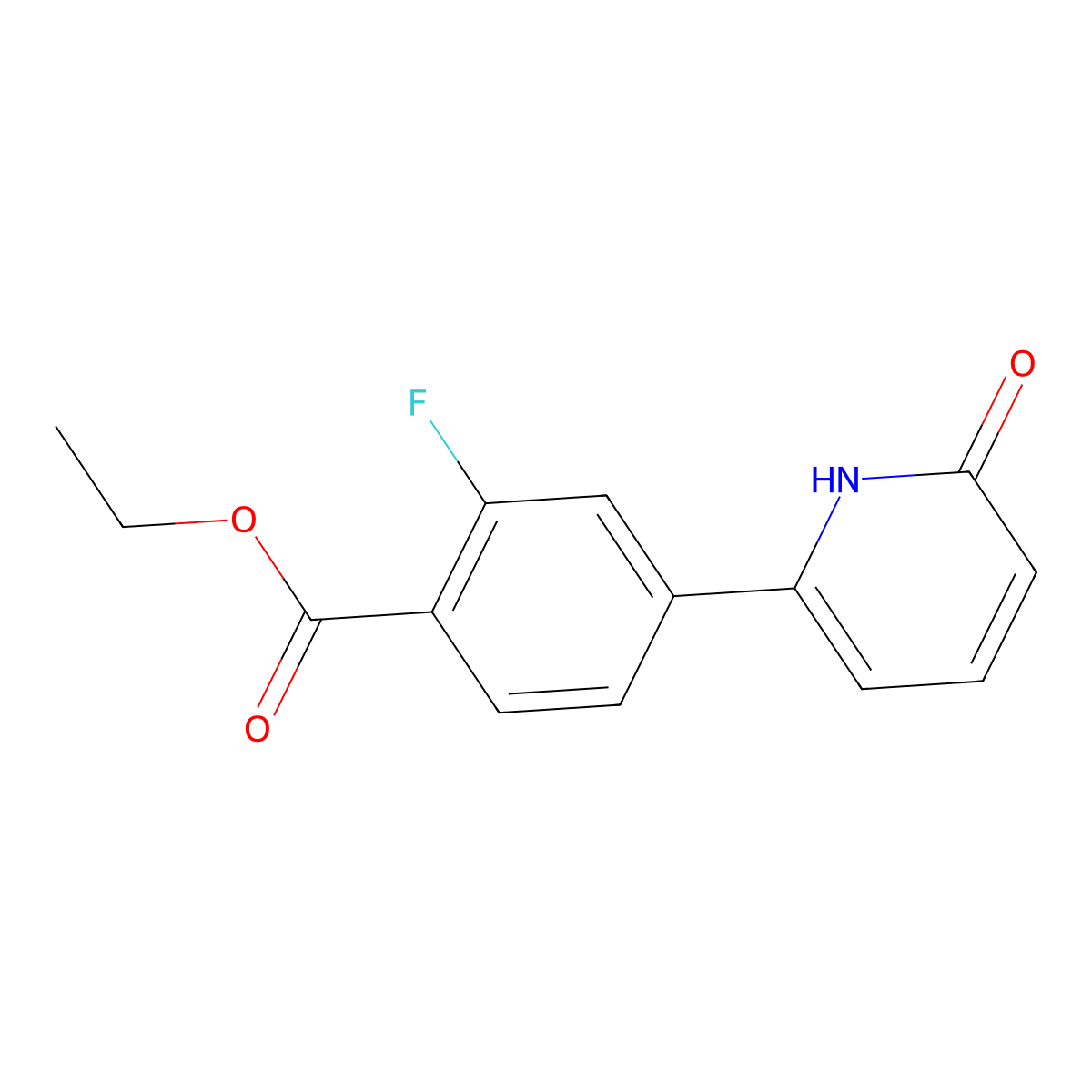 6-[4-(Ethoxycarbonyl)-3-fluorophenyl]-2-hydroxypyridine molecular structure, CAS 1111105-44-2
