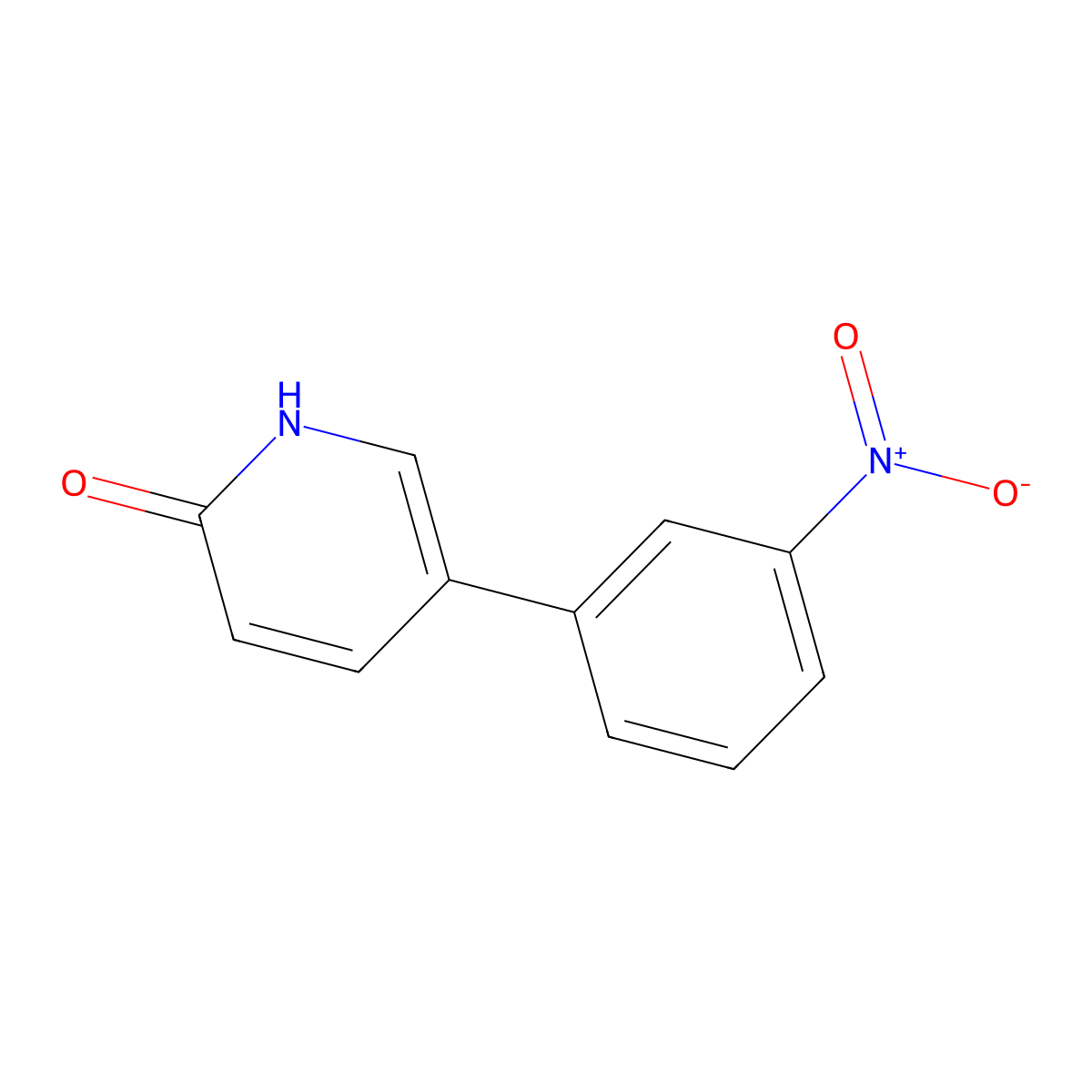 2-Hydroxy-5-(3-nitrophenyl)pyridine molecular structure, CAS 1111106-29-6