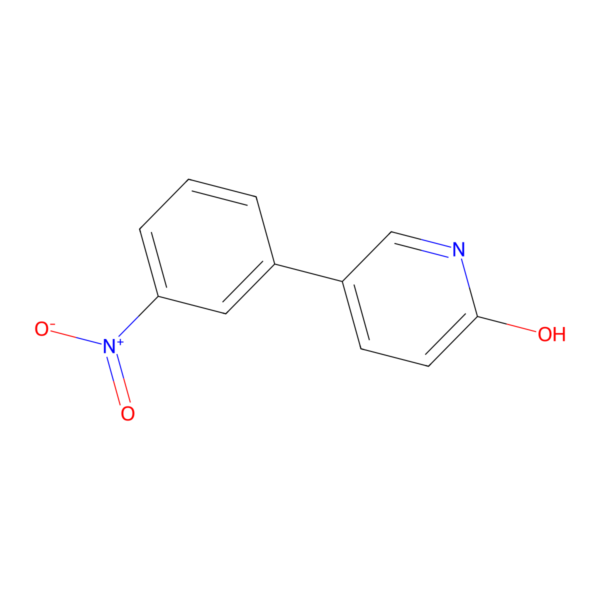 2-Hydroxy-5-(3-nitrophenyl)pyridine molecular structure, CAS 1111106-29-6