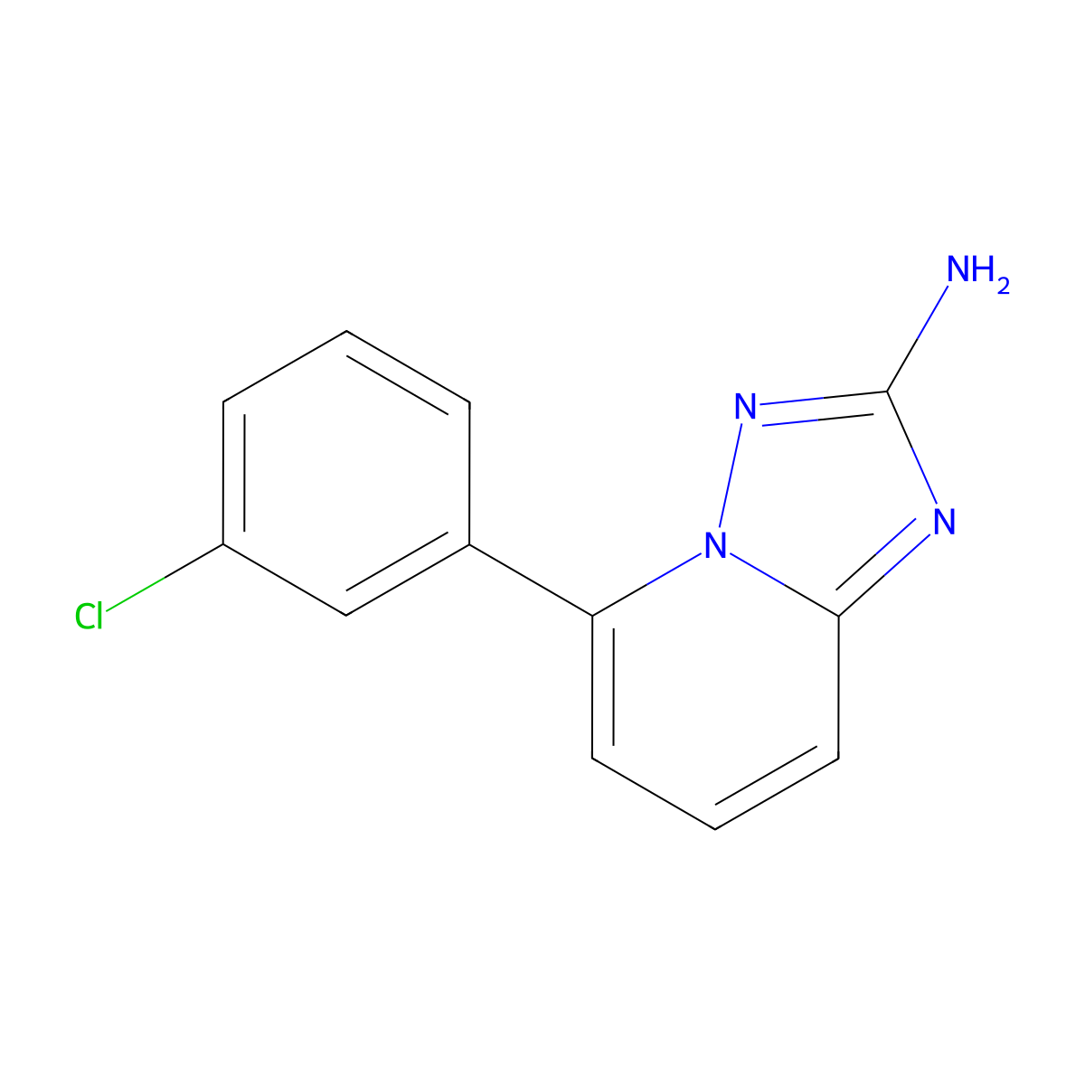 5-(3-Chlorophenyl)[1,2,4]triazolo[1,5-a]pyridin-2-amine molecular structure, CAS 1111106-76-3