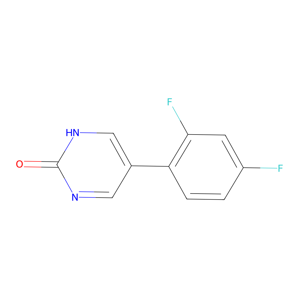 5-(2,4-Difluorophenyl)pyrimidin-2-ol molecular structure, CAS 1111107-95-9