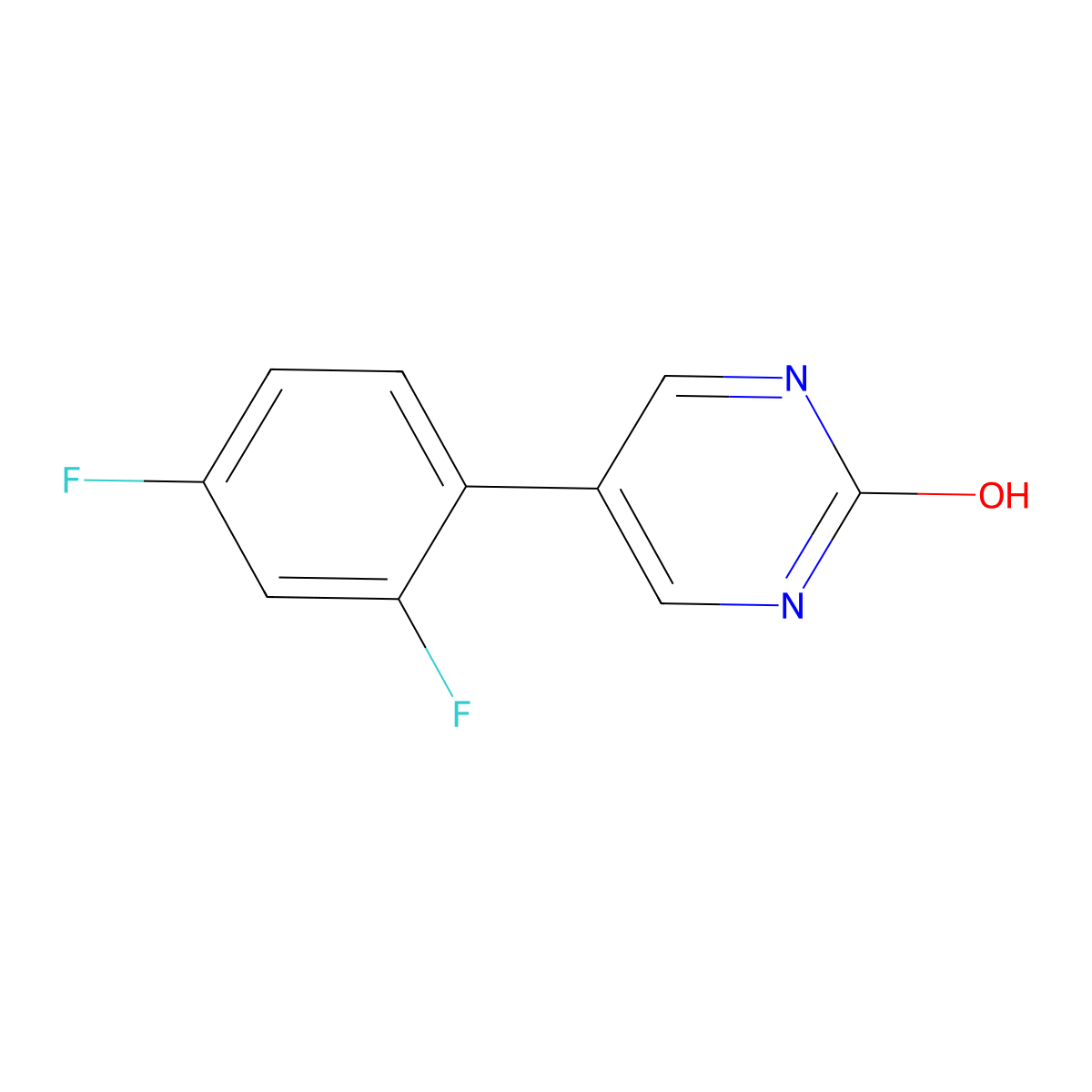 5-(2,4-Difluorophenyl)pyrimidin-2-ol molecular structure, CAS 1111107-95-9