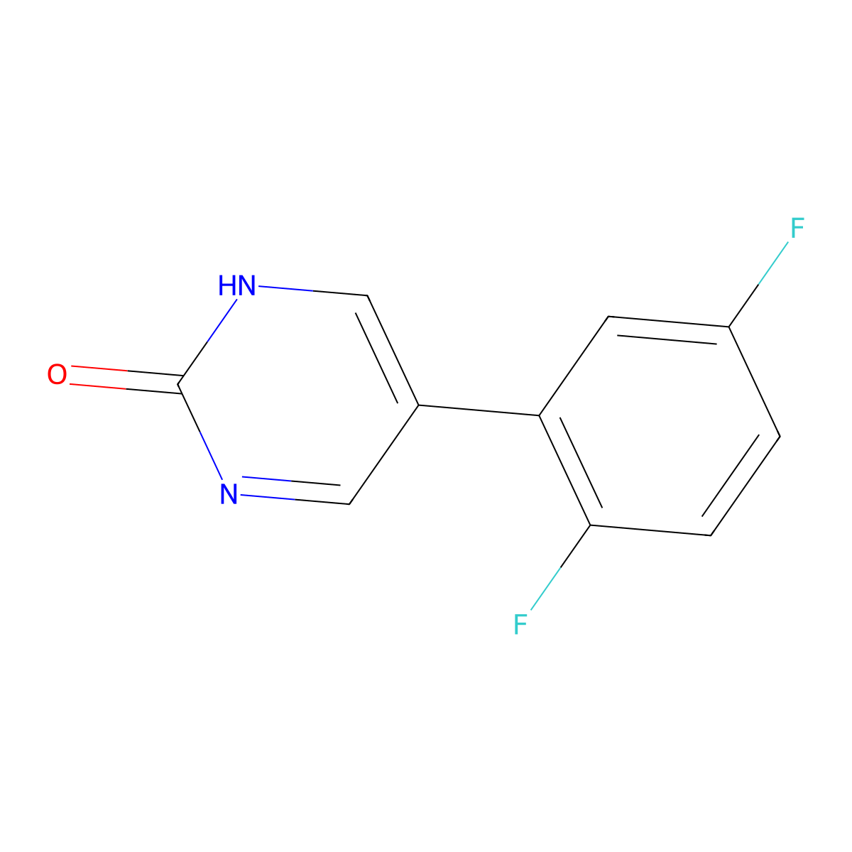 5-(2,5-Difluorophenyl)pyrimidin-2-ol molecular structure, CAS 1111108-68-9