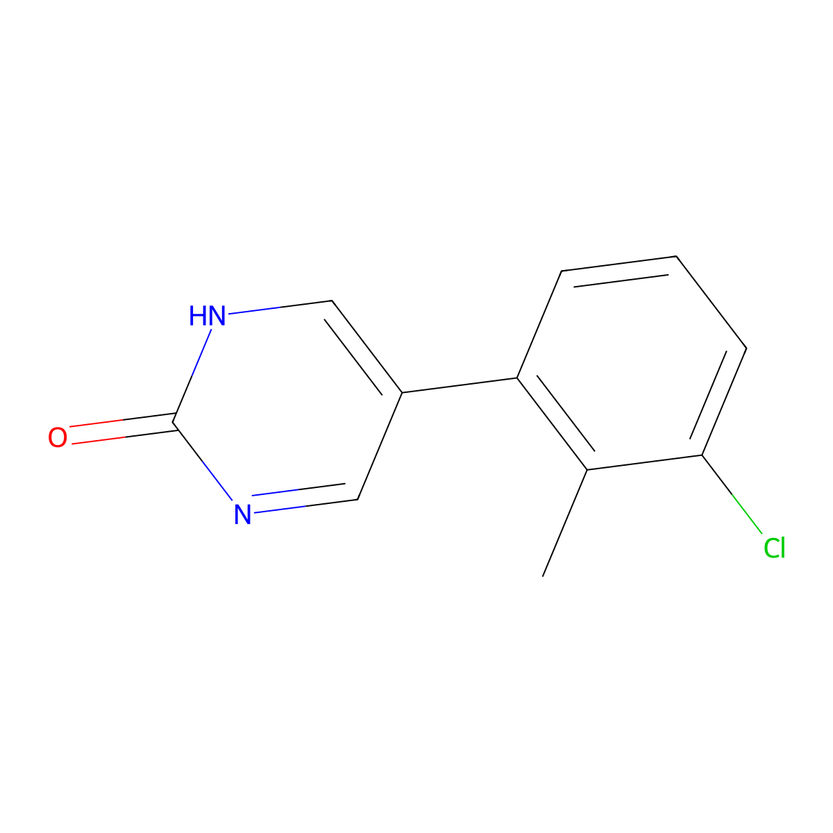 5-(3-Chloro-2-methylphenyl)pyrimidin-2-ol molecular structure, CAS 1111109-06-8