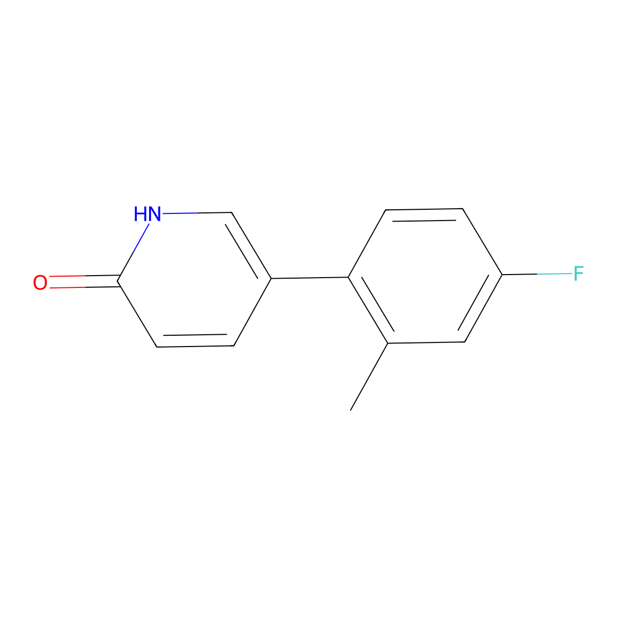 2-Hydroxy-5-(4-fluoro-2-methylphenyl)pyridine molecular structure, CAS 1111109-20-6