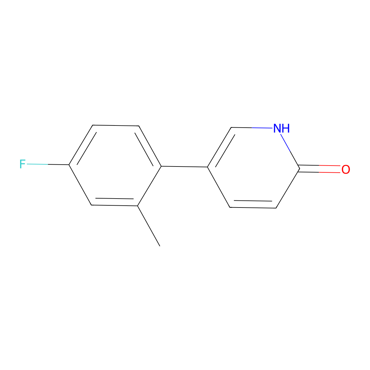 2-Hydroxy-5-(4-fluoro-2-methylphenyl)pyridine molecular structure, CAS 1111109-20-6