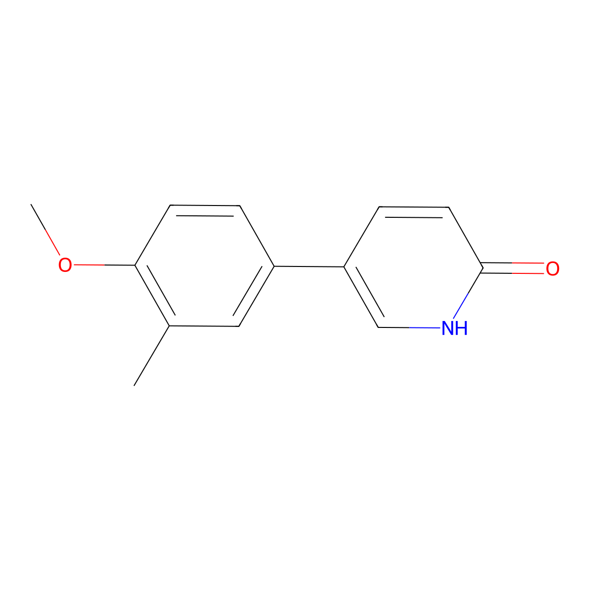 2-Hydroxy-5-(4-methoxy-3-methylphenyl)pyridine molecular structure, CAS 1111109-74-0