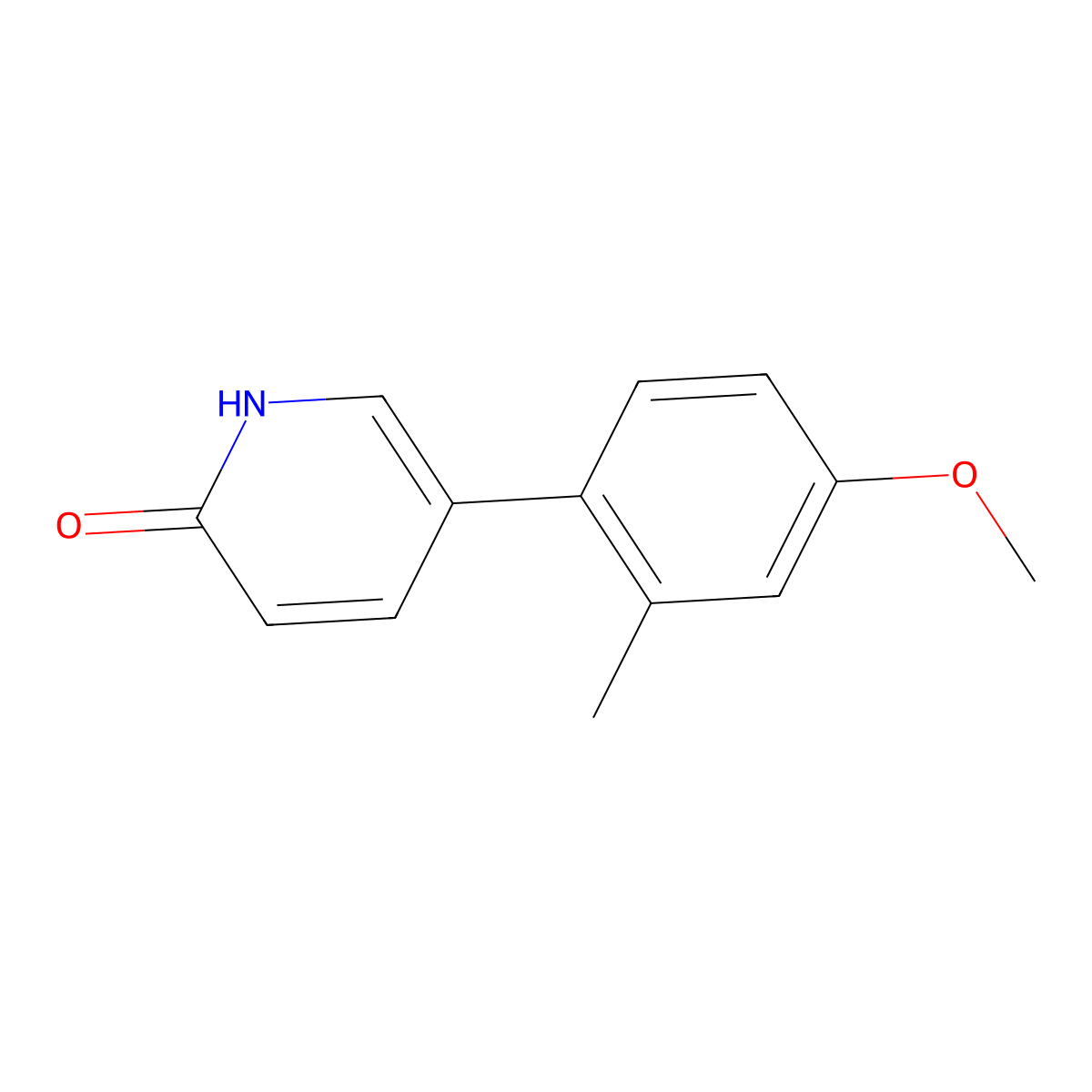 2-Hydroxy-5-(4-methoxy-2-methylphenyl)pyridine molecular structure, CAS 1111110-07-6