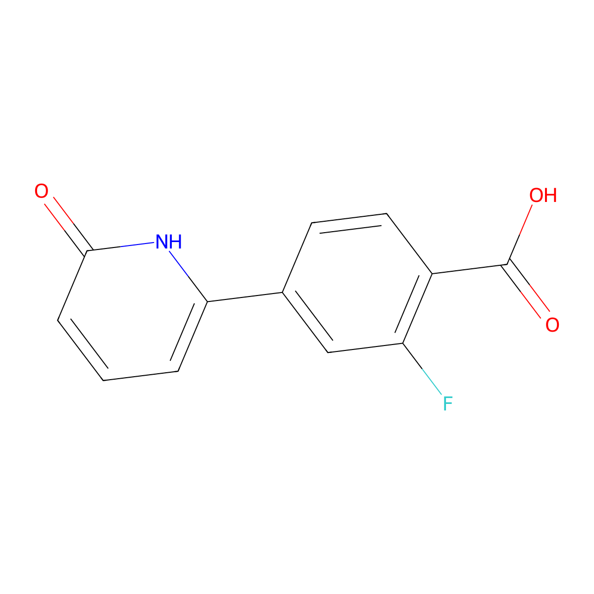 6-(4-Carboxy-3-fluorophenyl)-2-hydroxypyridine molecular structure, CAS 1111110-44-1
