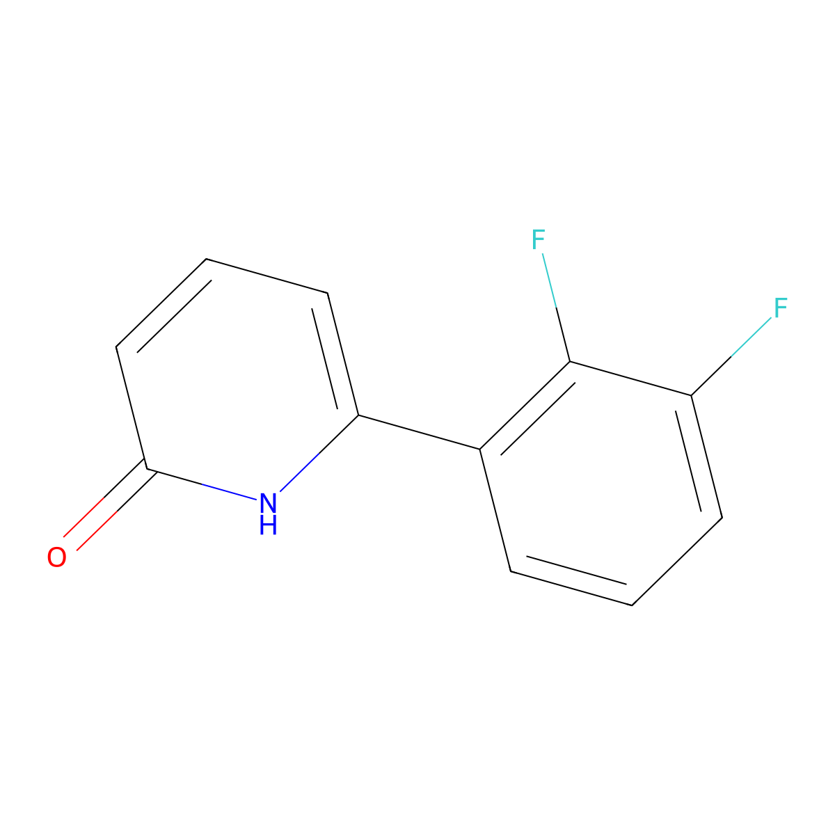6-(2,3-Difluorophenyl)pyridin-2(1H)-one molecular structure, CAS 1111110-46-3