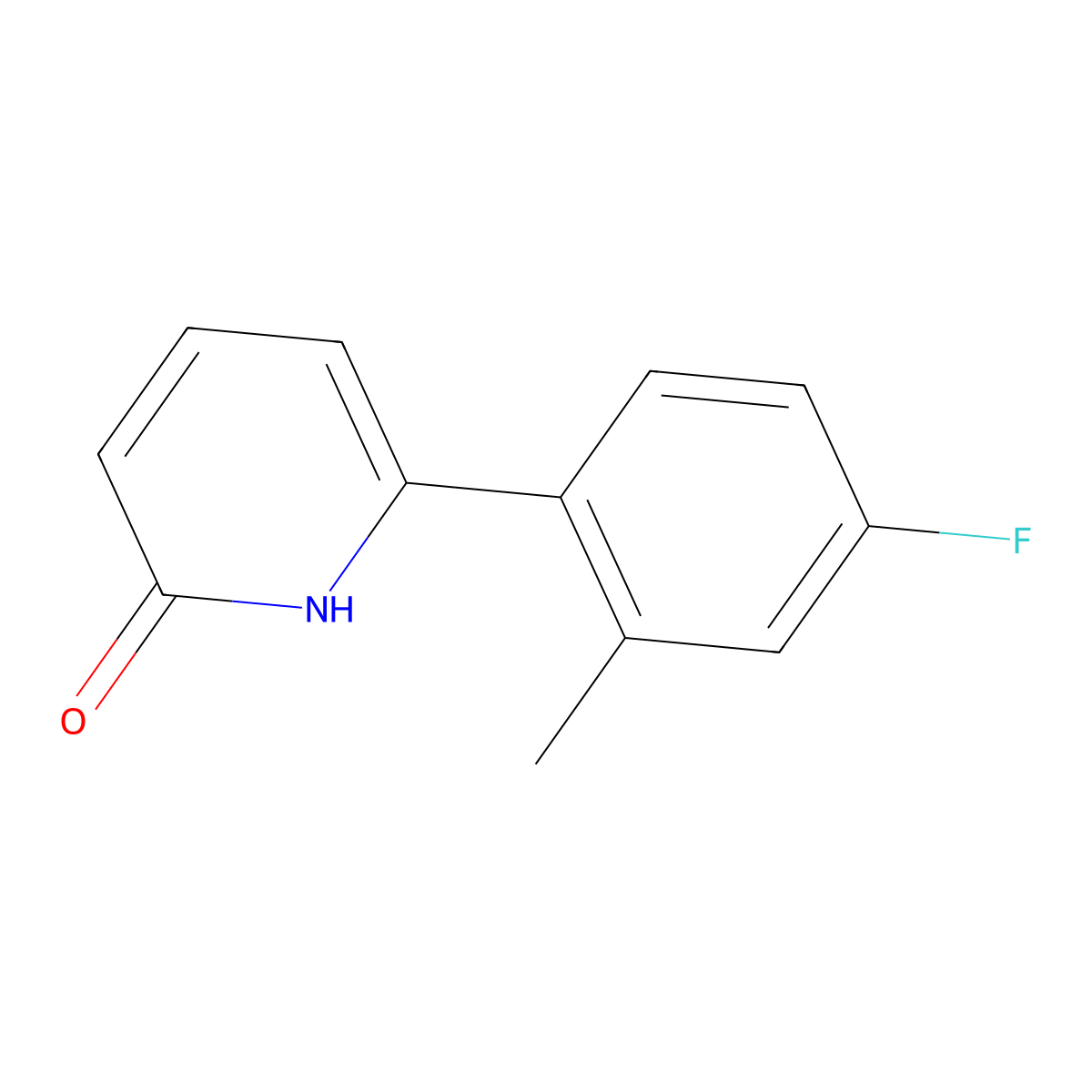 2-Hydroxy-6-(4-fluoro-2-methylphenyl)pyridine molecular structure, CAS 1111110-67-8