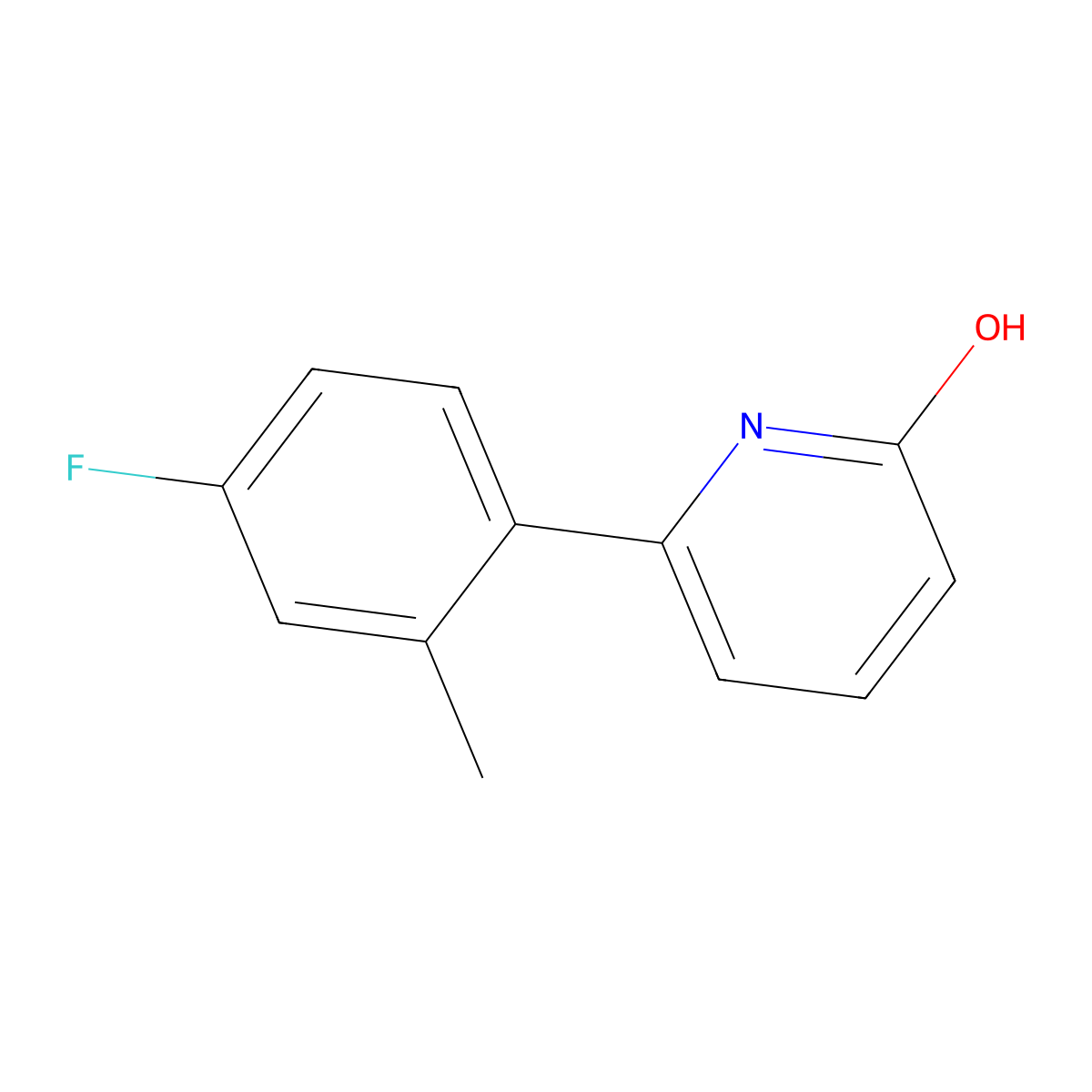 2-Hydroxy-6-(4-fluoro-2-methylphenyl)pyridine molecular structure, CAS 1111110-67-8