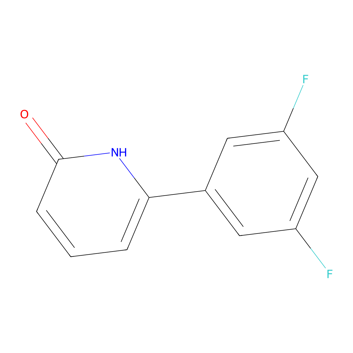 6-(3,5-Difluorophenyl)-2-hydroxypyridine molecular structure, CAS 1111110-90-7