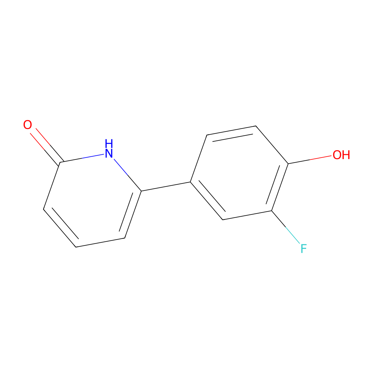 6-(3-Fluoro-4-hydroxyphenyl)pyridin-2(1H)-one molecular structure, CAS 1111111-14-8