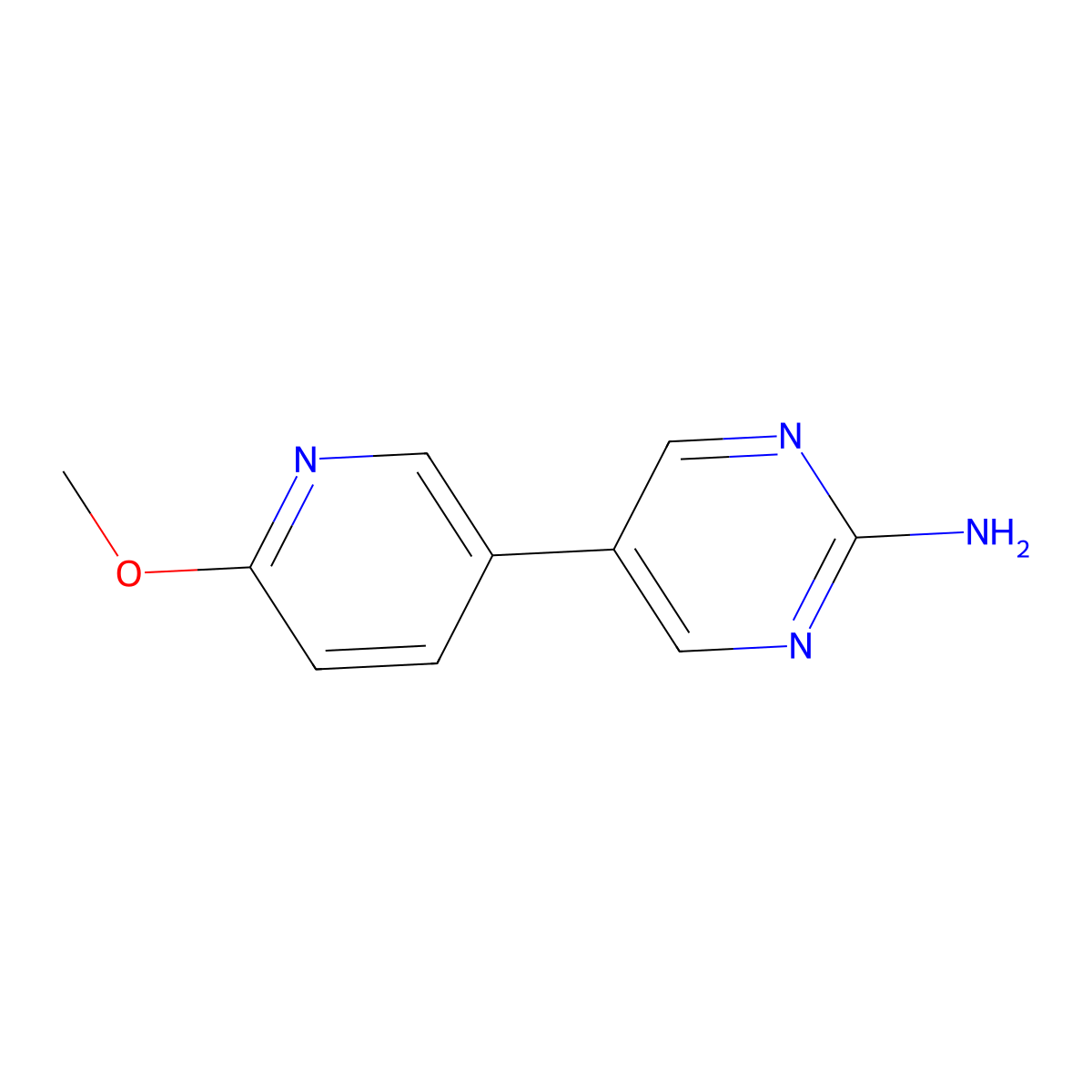 5-(6-Methoxypyridin-3-yl)pyrimidin-2-amine molecular structure, CAS 1111112-03-8