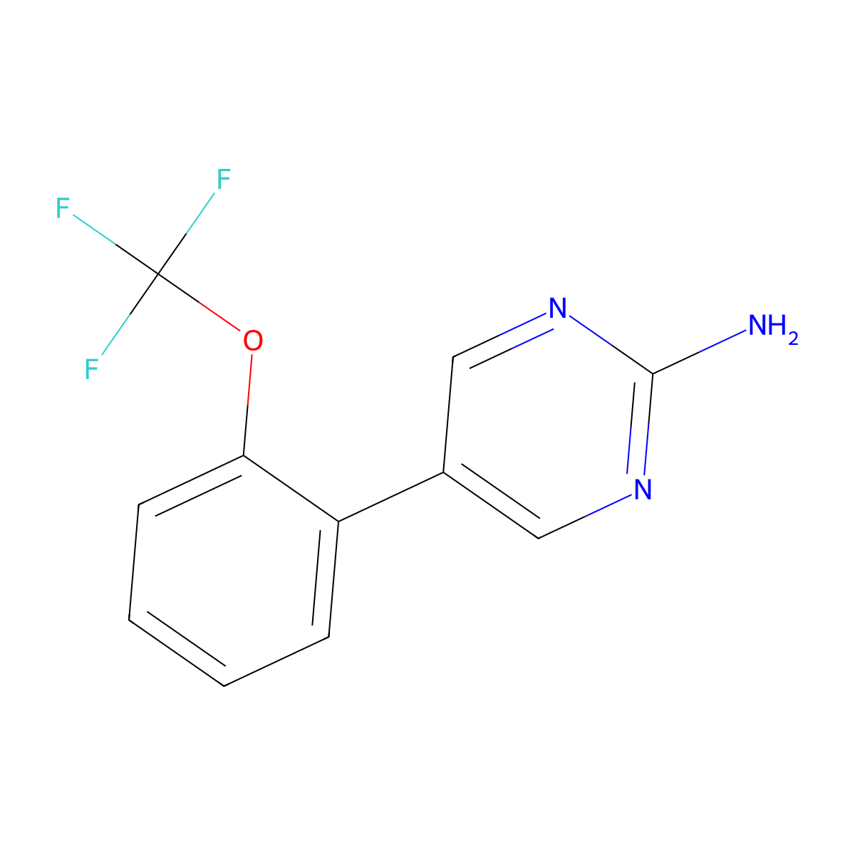 5-(2-(Trifluoromethoxy)phenyl)pyrimidin-2-amine molecular structure, CAS 1111112-16-3