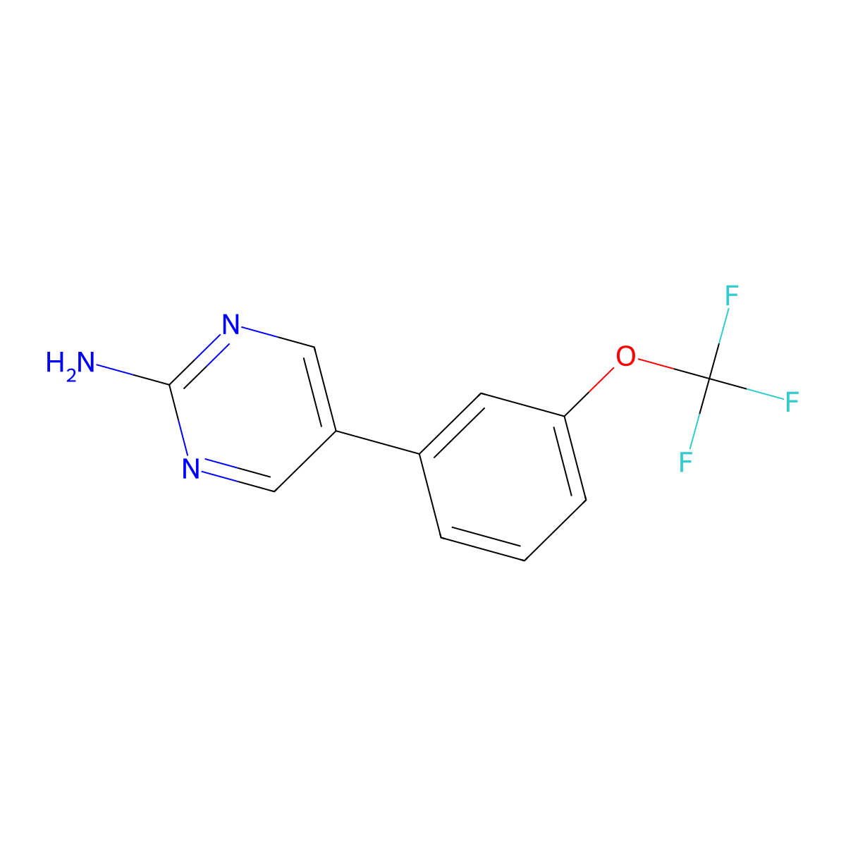 5-(3-(Trifluoromethoxy)phenyl)pyrimidin-2-amine molecular structure, CAS 1111112-25-4