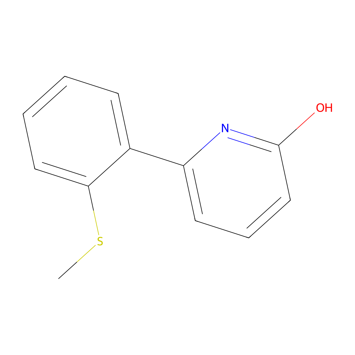 2-Hydroxy-6-(2-methylthiophenyl)pyridine molecular structure, CAS 1111113-04-2