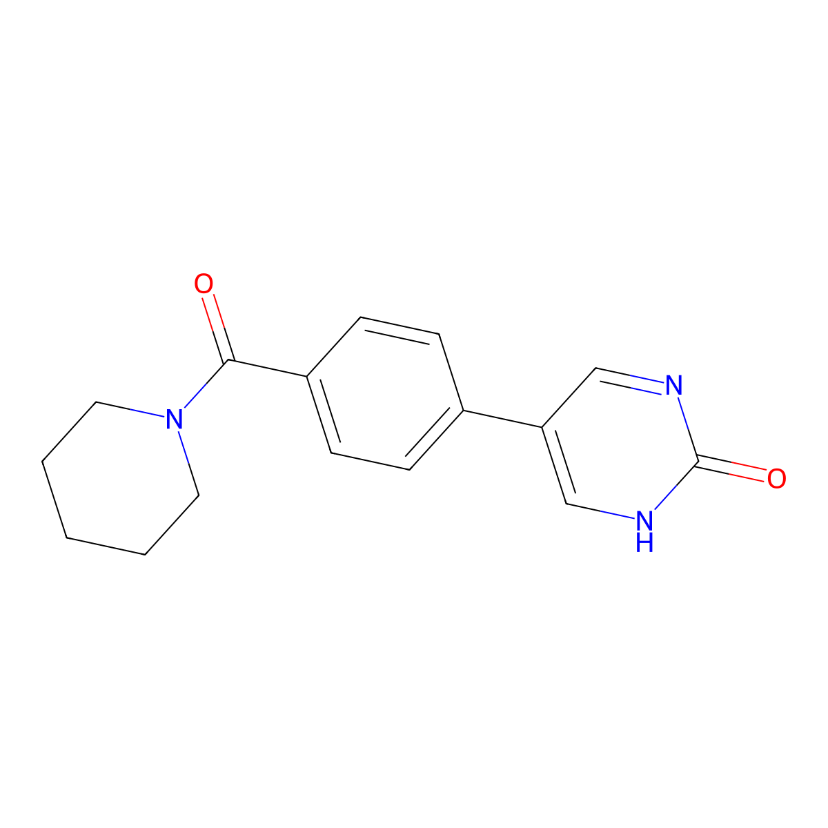 2-Hydroxy-5-[4-(piperidine-1-carbonyl)phenyl]pyrimidine molecular structure, CAS 1111113-43-9