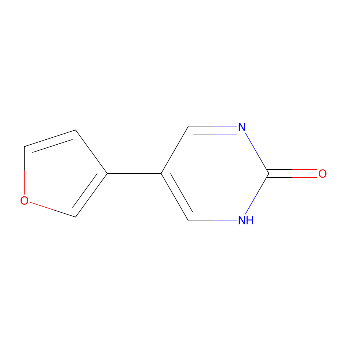 2-Hydroxy-5-(3-furyl)pyrimidine molecular structure, CAS 1111113-64-4