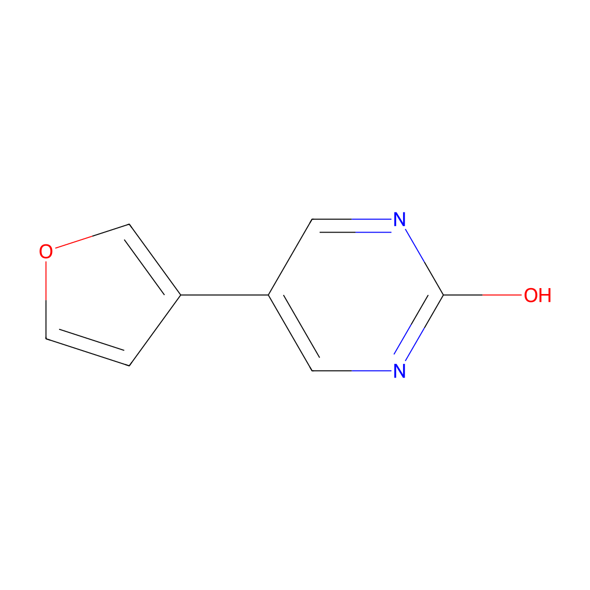 2-Hydroxy-5-(3-furyl)pyrimidine molecular structure, CAS 1111113-64-4