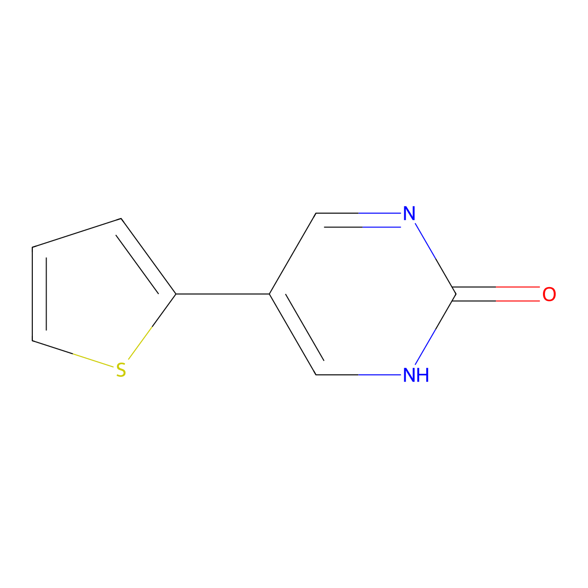 2-Hydroxy-5-(thiophen-2-YL)pyrimidine molecular structure, CAS 1111113-73-5