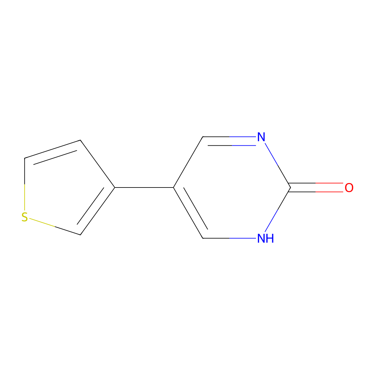 5-(Thiophen-3-yl)pyrimidin-2(1H)-one molecular structure, CAS 1111113-74-6