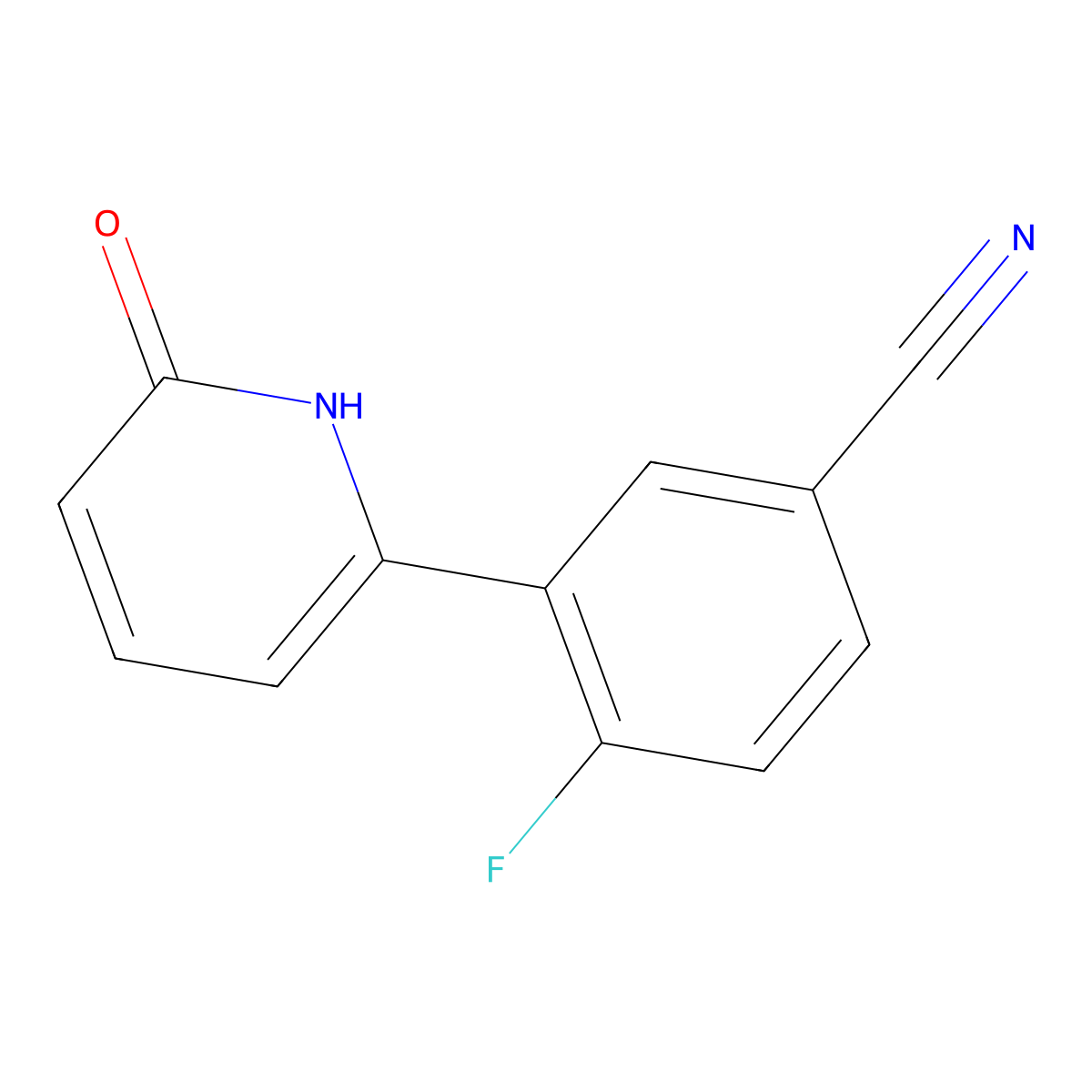 6-(5-Cyano-2-fluorophenyl)-2-hydroxypyridine molecular structure, CAS 1111114-47-6