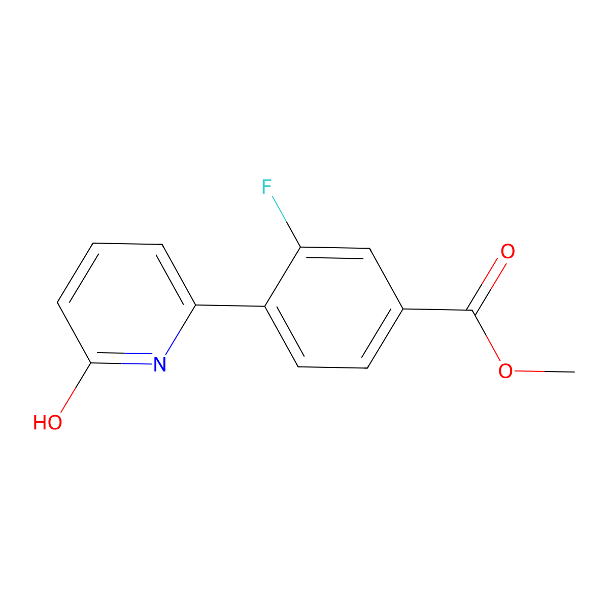 6-(2-Fluoro-4-methoxycarbonylphenyl)-2-hydroxypyridine molecular structure, CAS 1111114-66-9