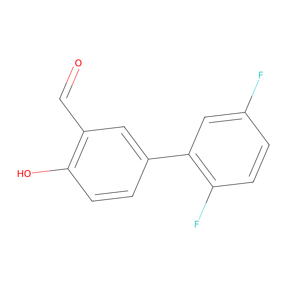 4-(2,5-Difluorophenyl)-2-formylphenol molecular structure, CAS 1111119-96-0