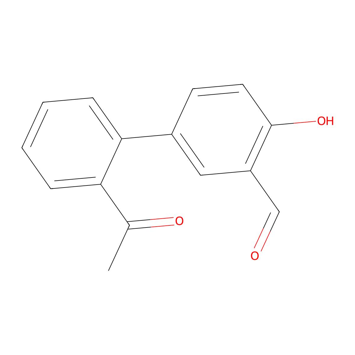 2'-Acetyl-4-hydroxy[1,1'-biphenyl]-3-carbaldehyde molecular structure, CAS 1111120-26-3