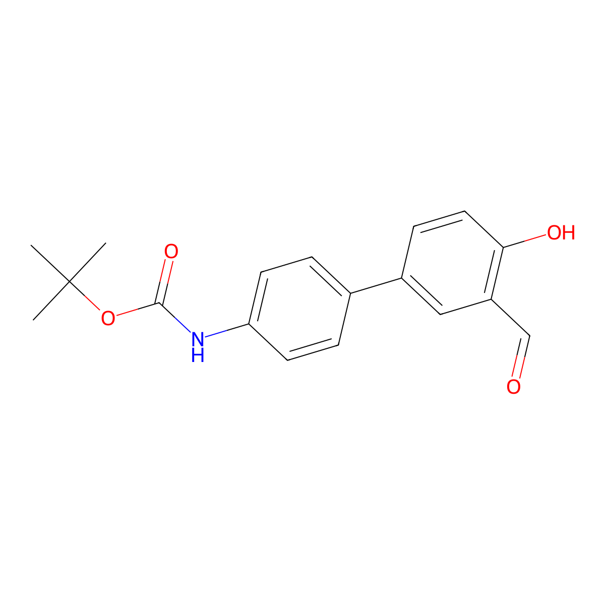 4-(4-Boc-aminophenyl)-2-formylphenol molecular structure, CAS 1111120-59-2
