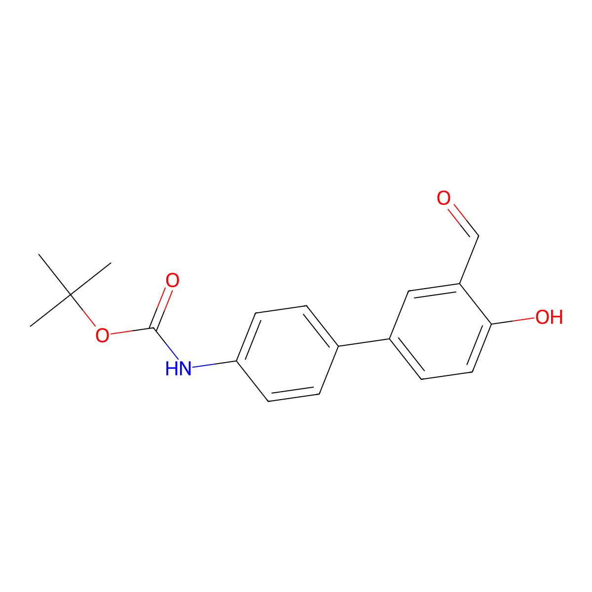 4-(4-Boc-aminophenyl)-2-formylphenol molecular structure, CAS 1111120-59-2
