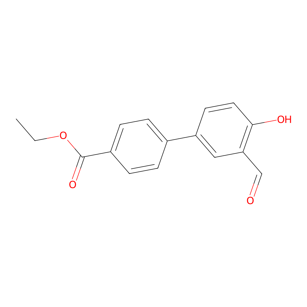 4-(4-Ethoxycarbonylphenyl)-2-formylphenol molecular structure, CAS 1111120-71-8
