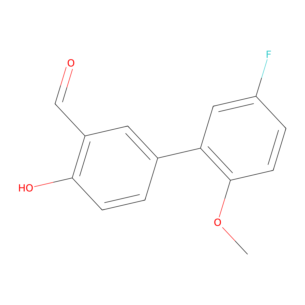 4-(5-Fluoro-2-methoxyphenyl)-2-formylphenol molecular structure, CAS 1111120-73-0