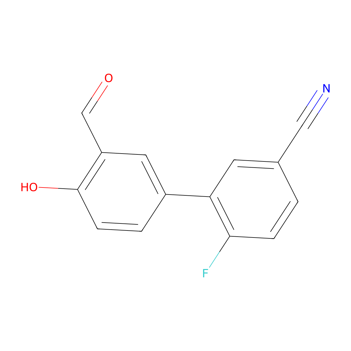 4-(5-Cyano-2-fluorophenyl)-2-formylphenol molecular structure, CAS 1111120-74-1