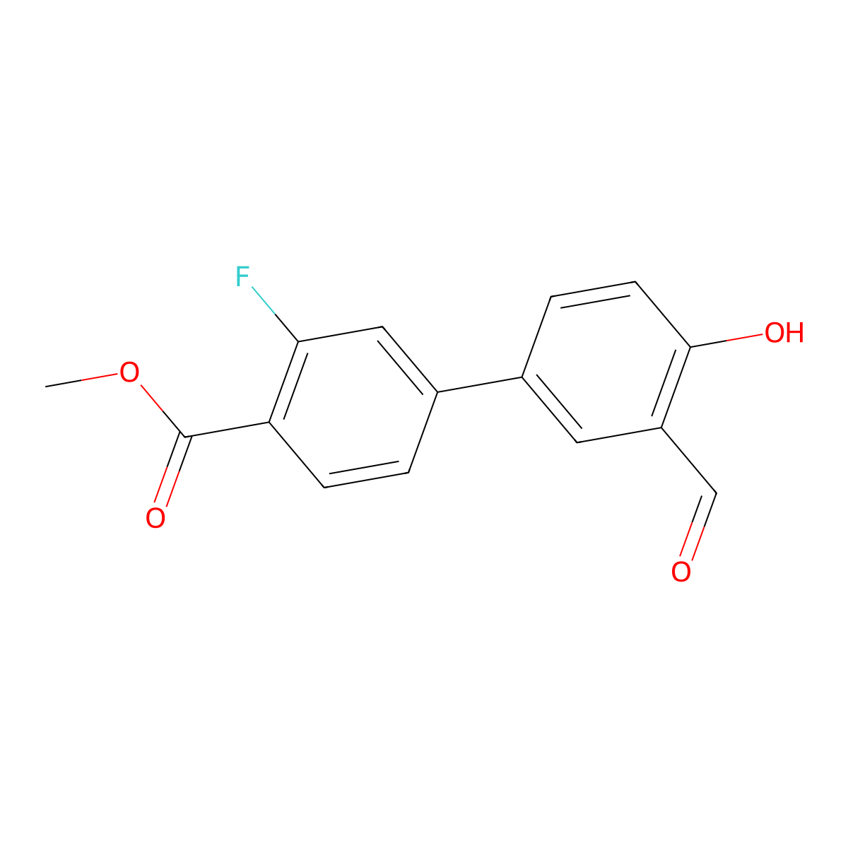 4-(3-Fluoro-4-methoxycarbonylphenyl)-2-formylphenol molecular structure, CAS 1111120-84-3