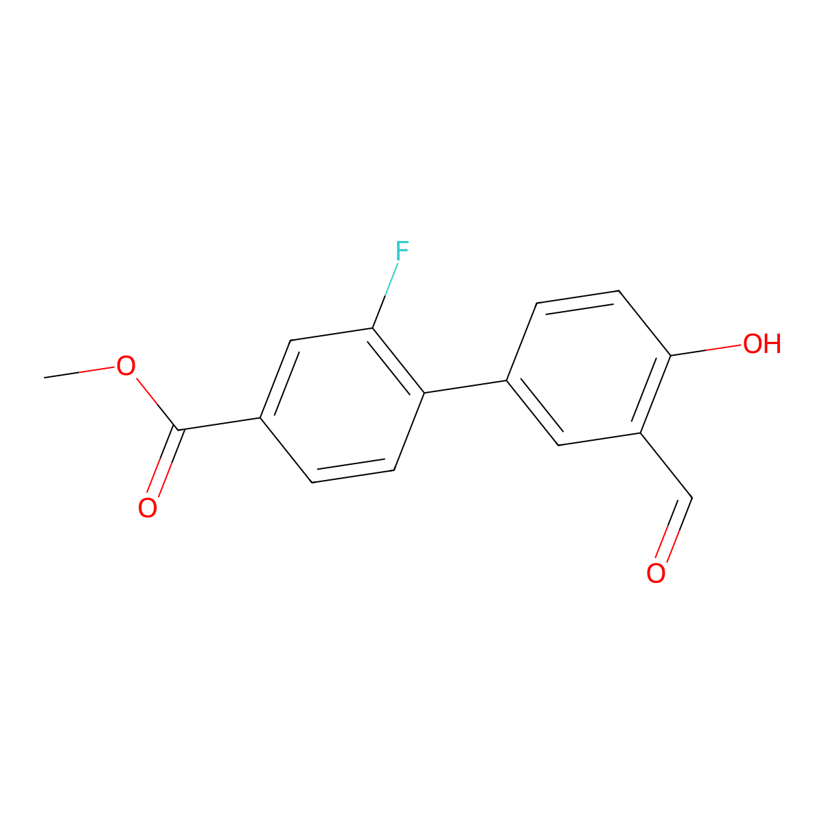 4-(2-Fluoro-4-methoxycarbonylphenyl)-2-formylphenol molecular structure, CAS 1111120-93-4