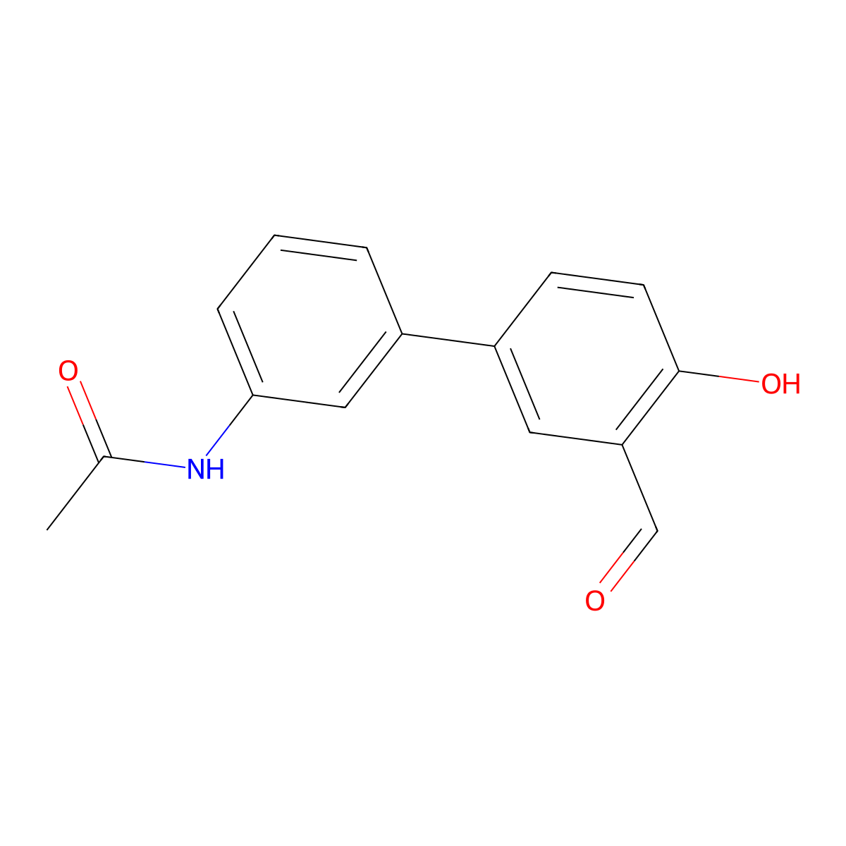 4-(3-Acetylaminophenyl)-2-formylphenol molecular structure, CAS 1111121-10-8
