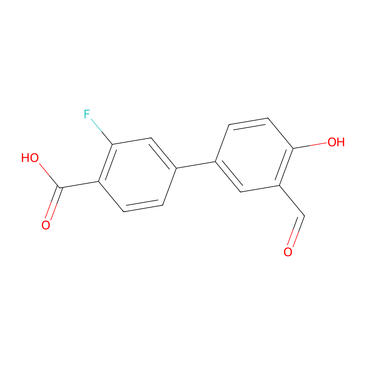 4-(4-Carboxy-3-fluorophenyl)-2-formylphenol molecular structure, CAS 1111128-74-5