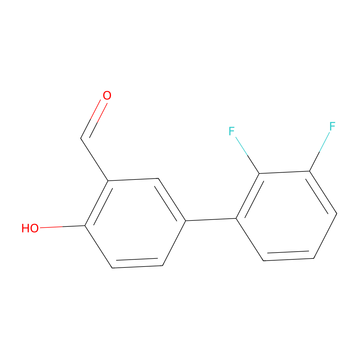 4-(2,3-Difluorophenyl)-2-formylphenol molecular structure, CAS 1111128-76-7
