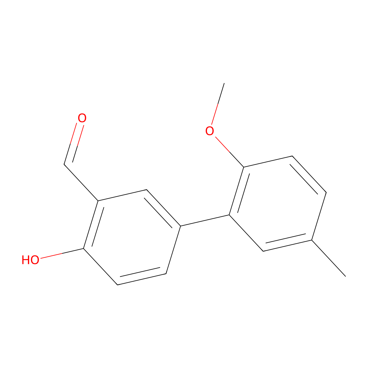 2-Formyl-4-(2-methoxy-5-methylphenyl)phenol molecular structure, CAS 1111128-79-0