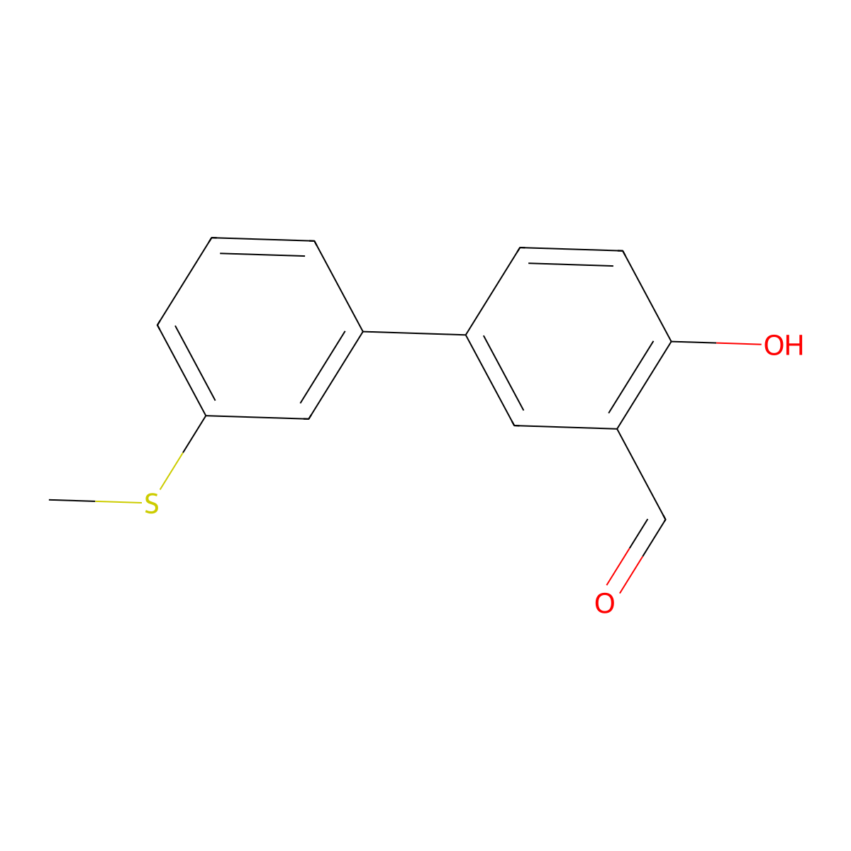 2-Formyl-4-(3-methylthiophenyl)phenol molecular structure, CAS 1111128-81-4
