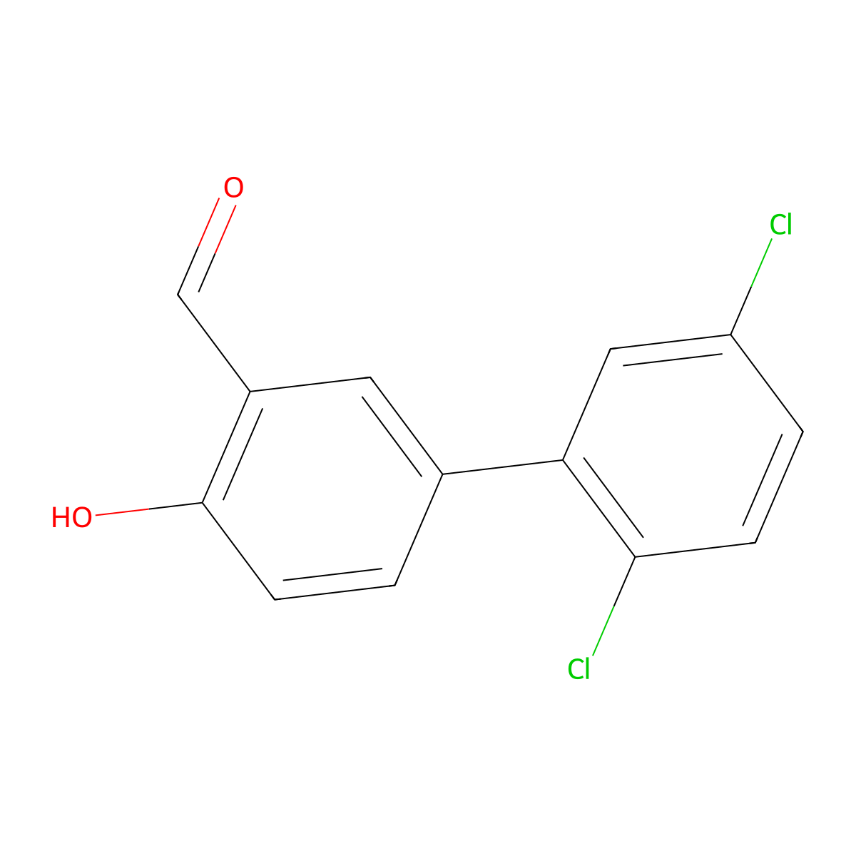 4-(2,5-Dichlorophenyl)-2-formylphenol molecular structure, CAS 1111128-86-9